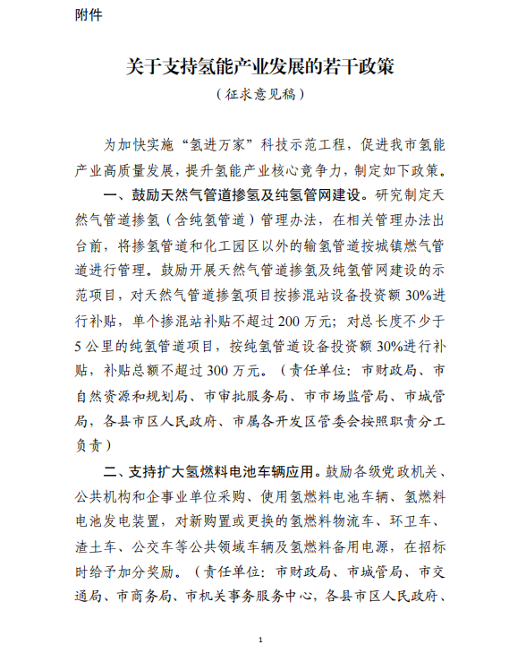 濰坊市發(fā)布氫能政策征求意見稿,繼續(xù)對加氫站建設(shè)和運營進行補貼 濰坊市發(fā)布氫能政策征求意見稿,繼續(xù)對加氫站建設(shè)和運營進行補貼